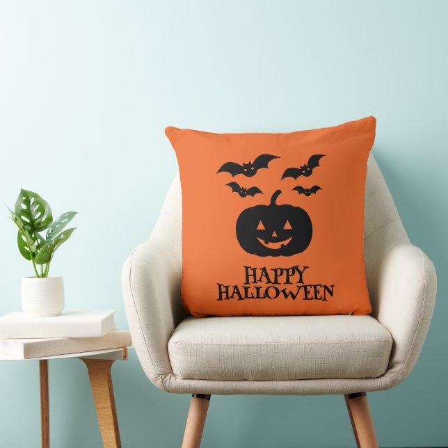 Happy halloween Pumpkin Fladdermus Minimal Kudde (Stol)