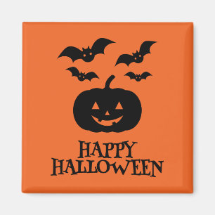 Happy halloween Pumpkin Fladdermus Minimal Magnet