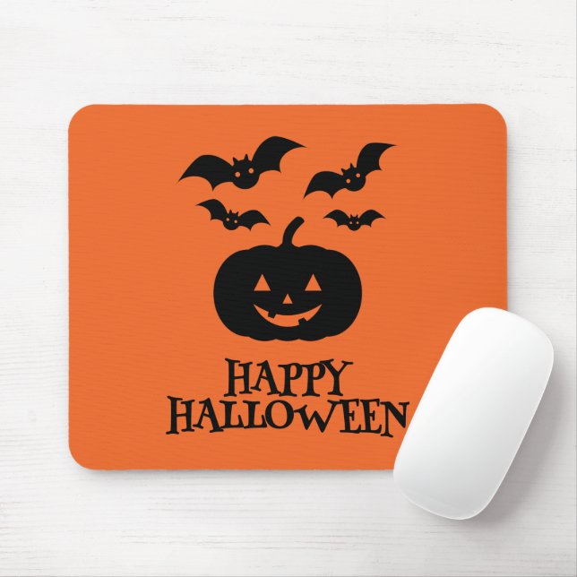 Happy halloween Pumpkin Fladdermus Minimal Musmatta (Med mus)