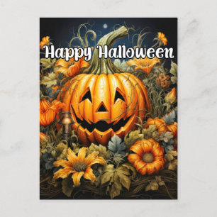 Happy halloween Pumpkin för kommande höst Vykort