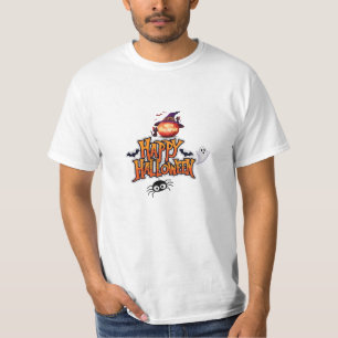 Happy halloween Pumpkin, Ghost och Spider Festive T Shirt