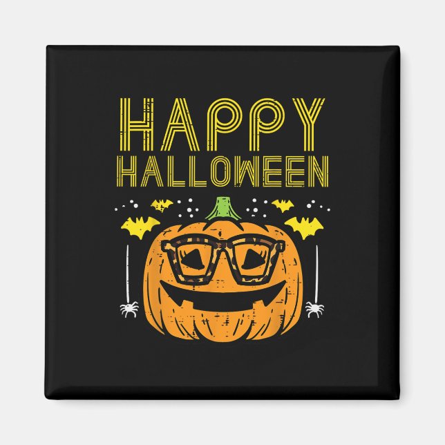 Happy halloween Pumpkin Glass Costume Women Girl Magnet (Framsidan)