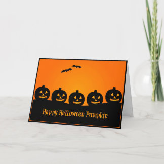Happy halloween Pumpkin - Halloween Card Kort