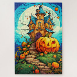 Happy halloween | Pumpkin & Haunted House Pussel