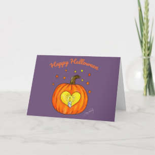 Happy halloween Pumpkin Heart Kort