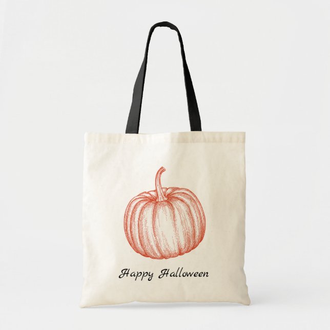 Happy halloween Pumpkin Illustration Tygkasse (Framsidan)