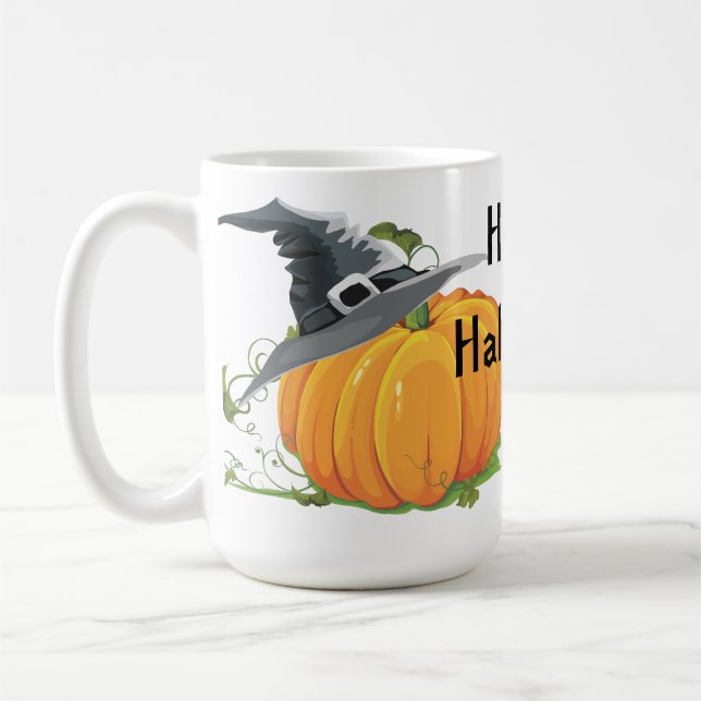 Happy halloween Pumpkin Kaffemugg (Vänster)