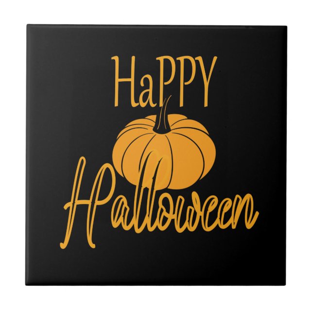 Happy halloween Pumpkin Kakelplatta (Framsidan)
