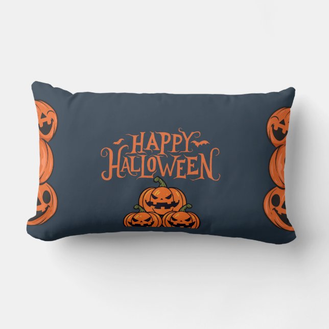 HAPPY HALLOWEEN PUMPKIN LUMBARKUDDE (Framsida)
