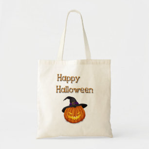 Happy halloween Pumpkin med Hat Tygkasse
