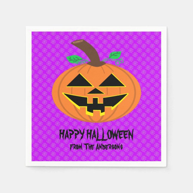 Happy halloween Pumpkin Napkins Pappersservett (Framsidan)