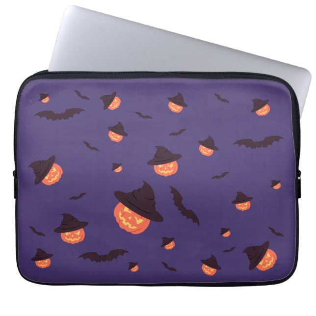 Happy halloween Pumpkin och Fladdermus Laptop Fodral (Framsidan)