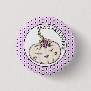 Happy halloween Pumpkin och Polka dots Knapp