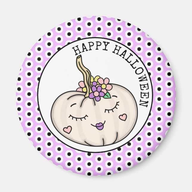 Happy halloween | Pumpkin och Polka dots Magnet (Framsidan)