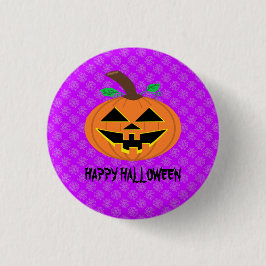 Happy halloween Pumpkin på Lila Button Badge Knapp