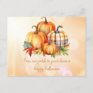 Happy halloween Pumpkin Patch & Lövs Halloween Helg Vykort