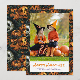 Happy halloween Pumpkin Photo Helgdag Card Kort