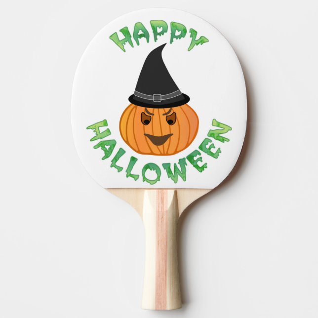 "HAPPY HALLOWEEN" PUMPKIN PINGISRACKET (Framsidan)