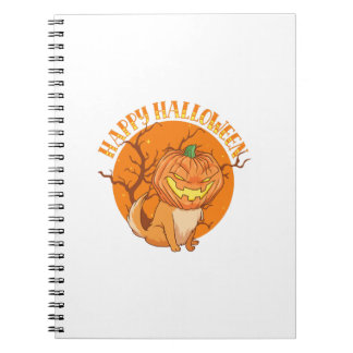 Happy halloween Pumpkin Pommern Hund Animal Kärlek Anteckningsbok