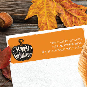 Happy halloween Pumpkin Return-adressetikett Returadress Etikett