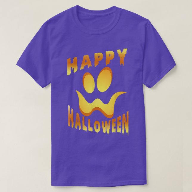 Happy halloween Pumpkin Scary Ansikte T Shirt (Design framsida)