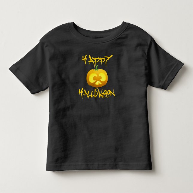 Happy halloween Pumpkin Småbarn Shirt Tee Shirt (Framsida)