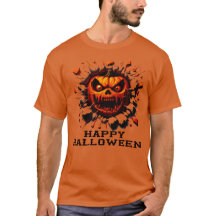 Happy halloween Pumpkin som sviktar igenom T-Shirt
