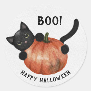Happy halloween Pumpkin Sticker Seal Runt Klistermärke