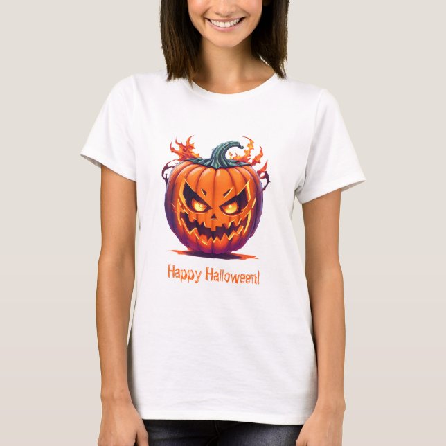 Happy halloween Pumpkin T Shirt (Framsida)