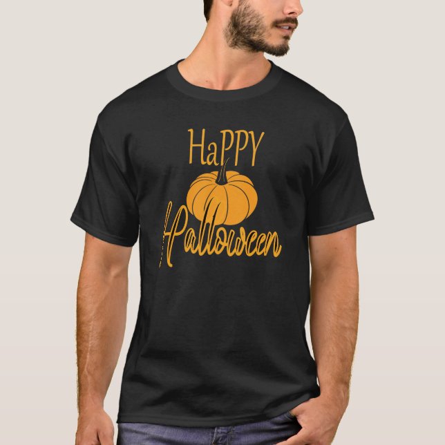 Happy halloween Pumpkin T Shirt (Framsida)