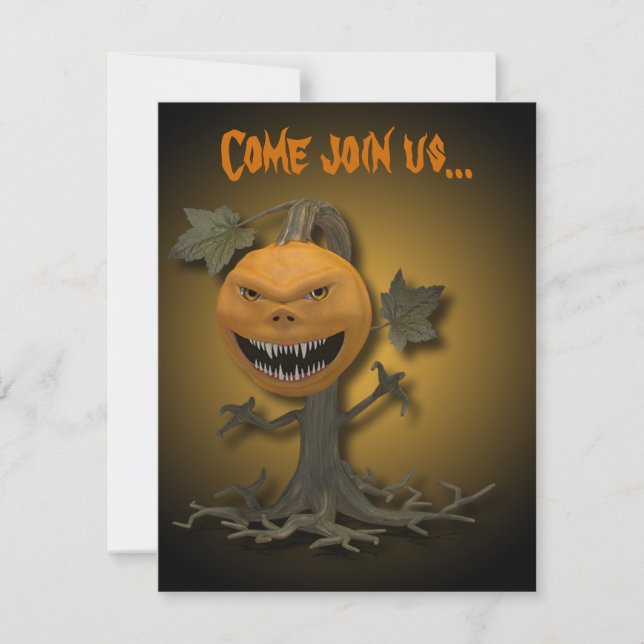 Happy halloween Pumpkin Träd Inbjudningar (Framsida)