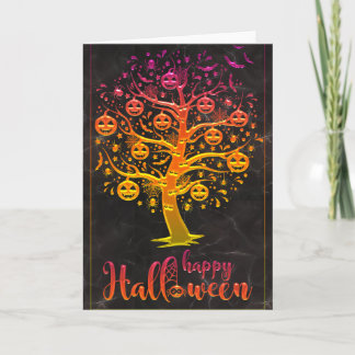 Happy halloween Pumpkin Träd Kort