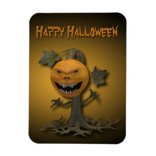 Happy halloween Pumpkin Träd Magnet