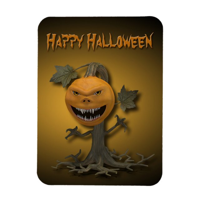 Happy halloween Pumpkin Träd Magnet (Vertikal)