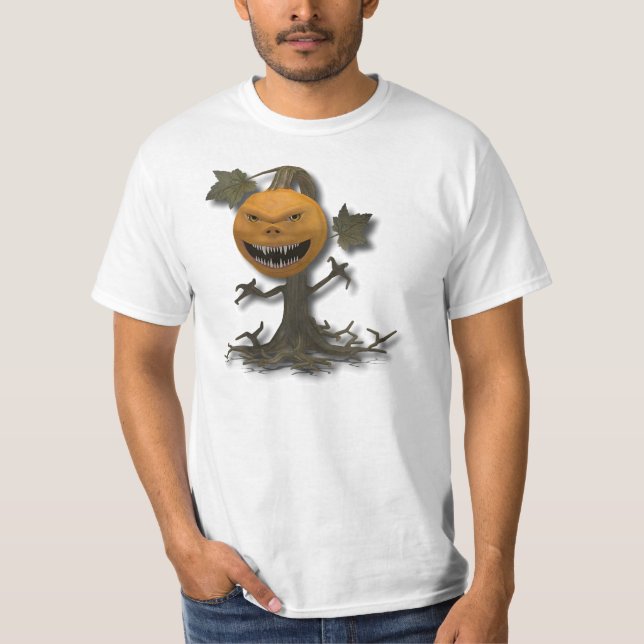 Happy halloween Pumpkin Träd Tee Shirt (Framsida)