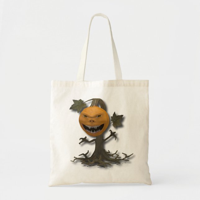 Happy halloween Pumpkin Träd Tygkasse (Framsidan)