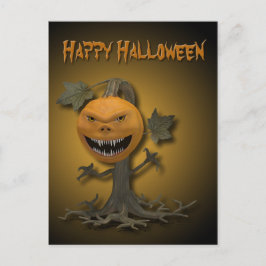 Happy halloween Pumpkin Träd Vykort