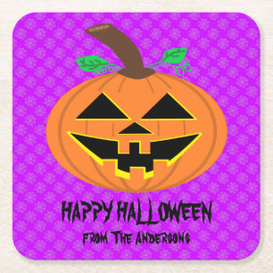 Happy halloween Pumpkin Underlägg Papper Kvadrat