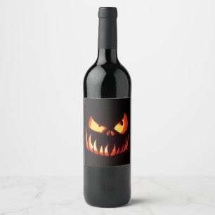 Happy halloween Pumpkin Vinflaska Etikett