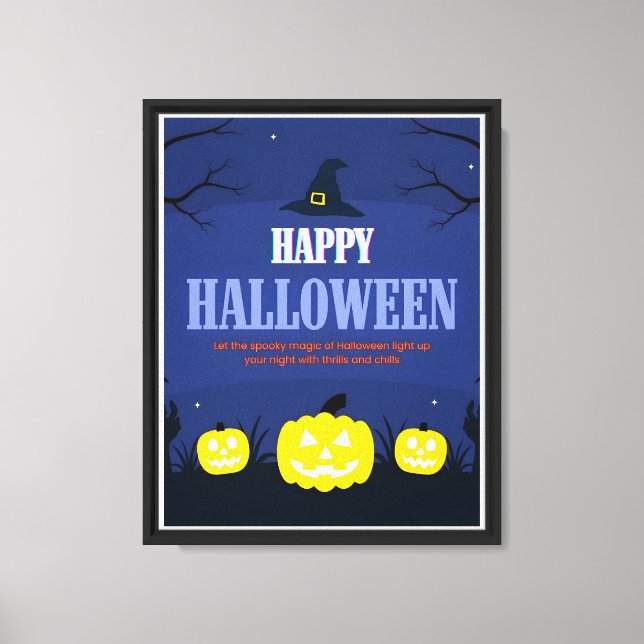 Happy halloween Pumpkin Wall ART Canvastryck (Framsida)