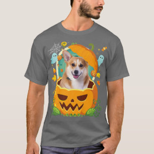 Happy halloween Pumpkin Welsh Corgi Hund Witch Cut T Shirt