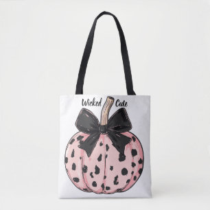 Happy halloween Pumpkins and bows rosa Coquette Tygkasse