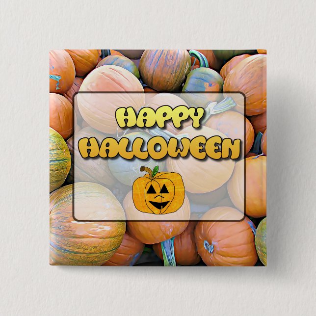 Happy halloween Pumpkins Button Knapp (Framsida)