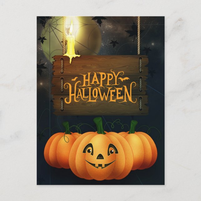 Happy halloween Pumpkins Helg Vykort (Framsida)