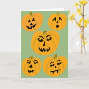 HAPPY HALLOWEEN Pumpkins Jack-O-Lanternor Kort