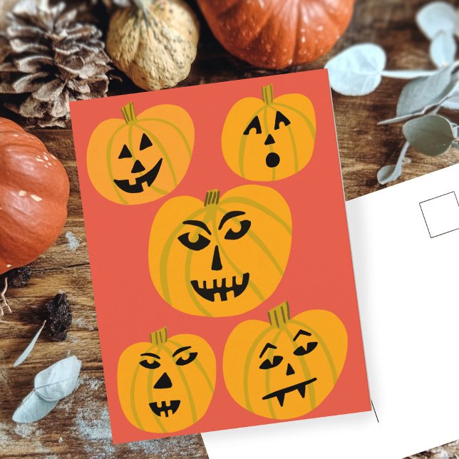 HAPPY HALLOWEEN Pumpkins Jack-O-Lanternor Vykort (HAPPY HALLOWEEN Pumpkins Jack-O-Lanterns Cute Funny Postcard
)