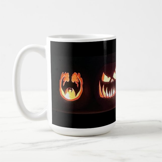 Happy halloween Pumpkins Kaffemugg (Vänster)