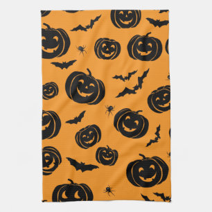 Happy halloween Pumpkins Kökshandduk