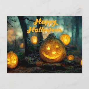 Happy halloween Pumpkins och Spindelnät Vykort