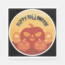Happy Halloween! Pumpkins Paper Napkin